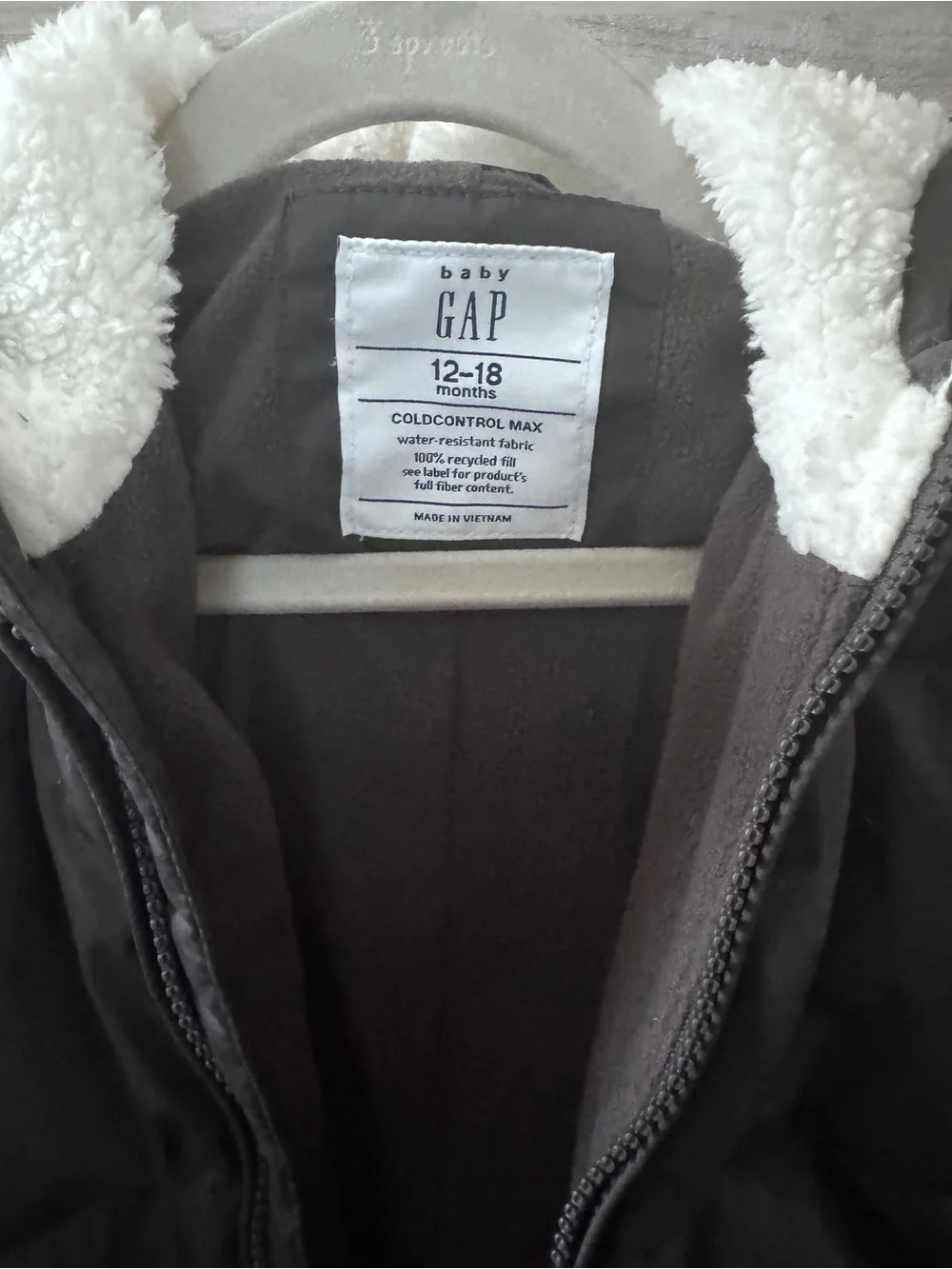 GAP Dark Grey Quilted Hooded One-Piece Puffer Snow Suit
